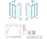 POLYSAN EASY třístěnný sprchový kout 1100x800mm, L/P varianta, sklo Brick (5)