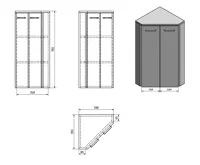 AQUALINE ZOJA/KERAMIA FRESH horní skříňka rohová 35x76x35cm, bílá (6)