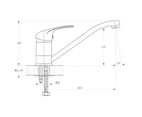 BRUCKNER HOFFER stojánková dřezová baterie, 221mm, otočné ramínko, chrom (5)