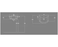 AQUALINE ZERO 45 keramické umyvadlo nábytkové 45,5x40cm, bílá (6)