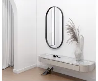 SAPHO AVONA oválné zrcadlo v rámu 40x70cm, černá mat (5)