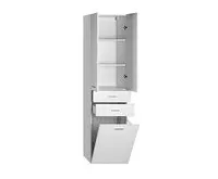 AQUALINE ZOJA/KERAMIA FRESH skříňka vysoká s košem 50x184x29cm, bílá (1)