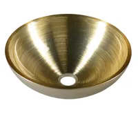 SAPHO MURANO SOFT BROWN skleněné umyvadlo na desku, průměr 40cm, zlatá/stříbrná