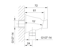 SAPHO Držák sprchy kulatý, pevný, s vyústěním, chrom (6)