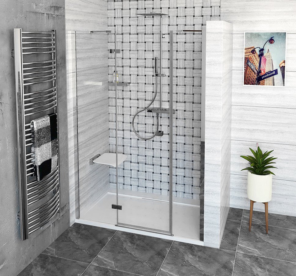 POLYSAN FORTIS sprchové dveře do niky trojdílné 1400mm, čiré sklo, levé