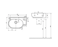 SAPHO YUMO keramické umývátko rohové 45x28cm, bílá (9)