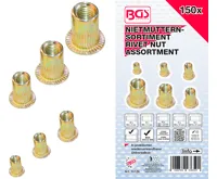 BGS Matice nýtovací, pozinkovaná ocel, 150dílná