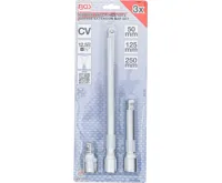 BGS Prodloužení 1/2", délka 50, 125, 250 mm, 3 díly, matný chrom (1)