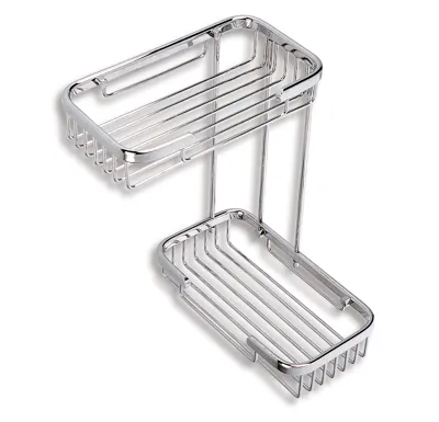 NOVASERVIS Dvojitá police malá nízká "L" Drátěný program chrom - 6074,0