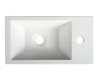 SAPHO AMAROK umývátko, litý mramor, 40x22cm, baterie vpravo, bílá (7)