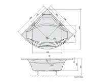 POLYSAN ROSANA rohová vana 150x150x49cm, bílá (5)