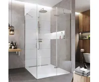 NOVEA Sprchový kout, obdélník, 100x80 cm, chrom ALU, sklo Čiré, dveře pravé a pevný díl