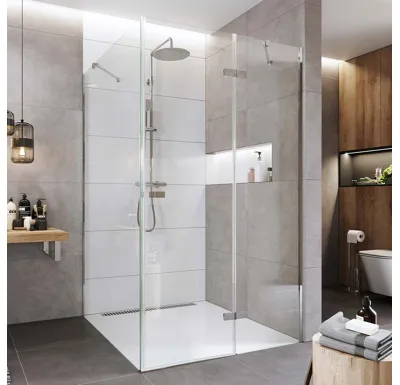NOVEA Sprchový kout, obdélník, 100x80 cm, chrom ALU, sklo Čiré, dveře pravé a pevný díl