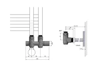 SAPHO TWIN COMBI připojovací sada ventilů pro středové připojení, pravá, černá mat (2)