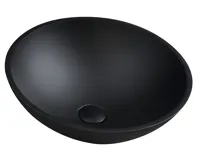 SAPHO TELICA skleněné umyvadlo na desku Ø 42cm, černá mat
