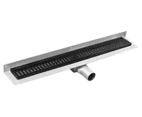 GELCO MANUS ONDA nerezový podlahový žlab s roštem, ke stěně, L-650, DN50, černá mat