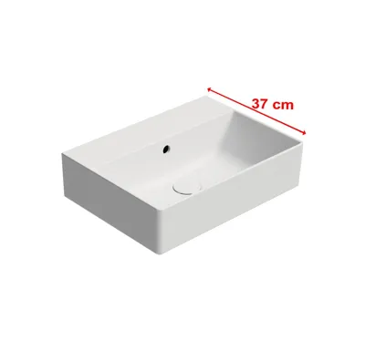 GSI KUBE X keramické umyvadlo 50x37cm, bez otvoru, bílá mat