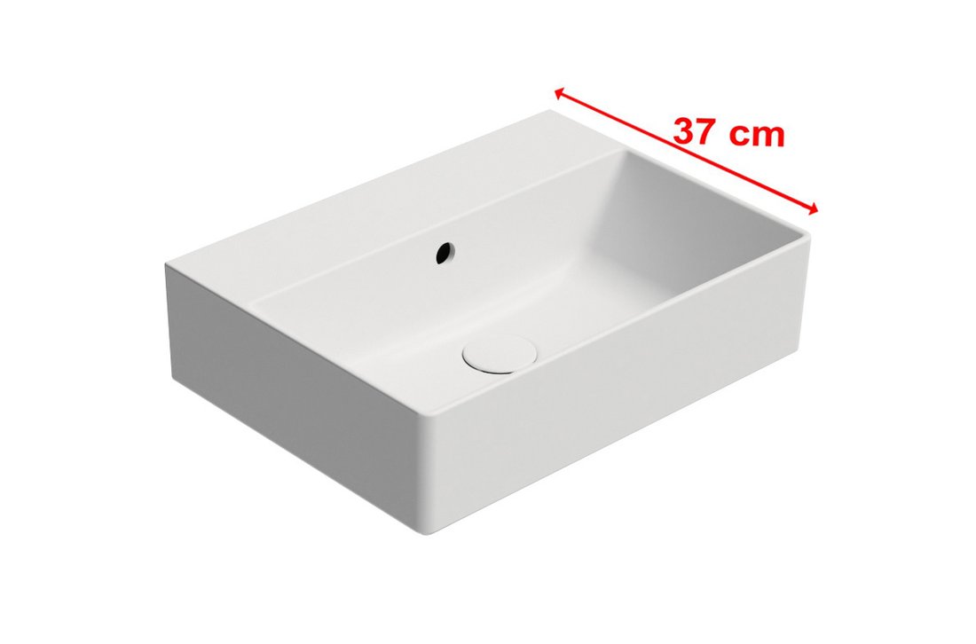Gsi kube x keramické umyvadlo 50x37cm, bez otvoru, bílá mat