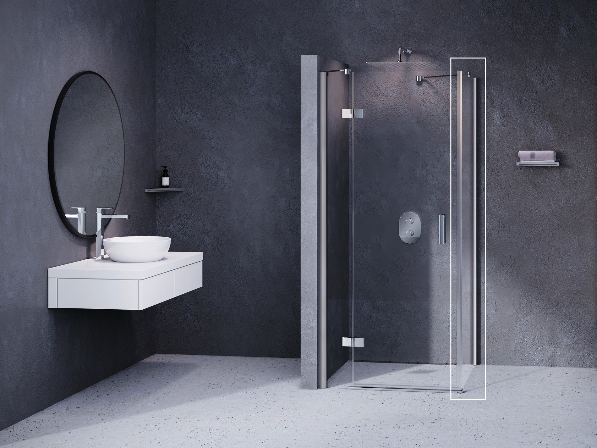 Ravak pevná stěna smartline smps 100 l chrom+transparent