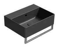 GSI KUBE X keramické umyvadlo 45x35cm, broušená spodní hrana, bez otvoru, černá mat (4)