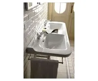 KERASAN WALDORF keramické dvojumyvadlo 150x55cm, bílá (1)