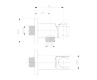SAPHO Držák sprchy kulatý, pevný, s vyústěním, zlato mat (2)