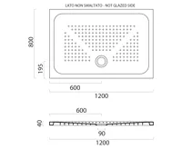 GSI Keramická sprchová vanička, obdélník 120x80x4cm, bílá ExtraGlaze (2)