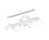 BRUCKNER Podlahový žlab s nerezovým roštem, L-810, DN50 (4)