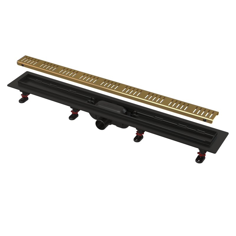 Alcaplast podlahový žlab s okrajem pro perforovaný rošt, mosaz apz10black-950brass