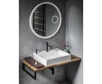 SAPHO FLOAT kulaté zrcadlo s LED podsvícením ø 90cm, kosm.zrcátko, senzor, 3500-6500K, bílá (3)