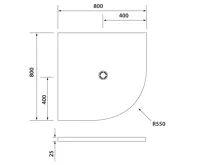 POLYSAN FLEXIA vanička z litého mramoru čtvrtkruh, s možností úpravy rozměru, 80x80cm, R550 (4)