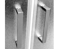 Sprchový box, čtvercový, 90 cm, profily satin, sklo Point, SMC vanička, se stříškou (1)