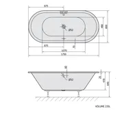 POLYSAN VIVA O oválná vana 175x80x47cm, bílá (5)