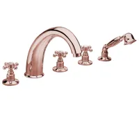 SAPHO ANTEA pětiprvková baterie na okraj vany, růžové zlato