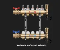 WIGELL Mosazný rozdělovač 17 okruhů, pro podlahového topení  s hlavicemi a průtokoměry (1)