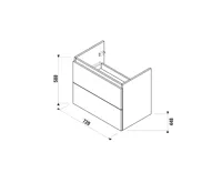 JIKA MIO N Skříňka pod asymetrické umyvadlo 750x450 mm, 2 zásuvky , Jasan (1)