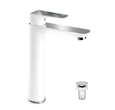 NOVASERVIS Umyvadlová baterie s výpustí Nobless Tina bílá/chrom - 38503,1