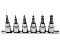 BGS Nástrčné hlavice,  10 mm (3/8"), vnitřní šestihran s koulí 3 - 8 mm, 7dílná sada BGS Nástrčné hlavice,  10 mm (3/8"), vnitřní šestihran s koulí 3 - 8 mm, 7dílná sada