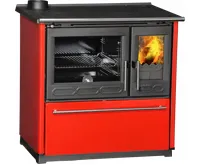 PLAMEN Sporák na tuhá paliva 850 GLAS - L červený