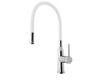SAPHO SILI stojánková dřezová baterie, flexibilní ramínko, bílá/chrom