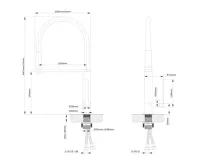 SAPHO NIMOA stojánková dřezová baterie se sprškou, chrom/gun metal (4)