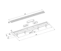 BRUCKNER Podlahový žlab s nerezovým roštem, L-910, DN50 (4)