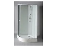 AQUALINE AIGO čtvrtkruhový sprchový box 900x900x2040 mm, bílý profil, čiré sklo (1)