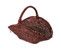 HS Flamingo Koš na dřevo proutěný oválný, tmavý