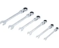 BGS Klíče očkoploché ráčnové 8,0 - 19,0 mm, kloubové, sada 6 dílů (1)
