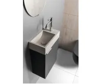 SAPHO CREST R betonové umývátko, nástěnné, včetně výpusti, 40x22cm, bílý pískovec (3)