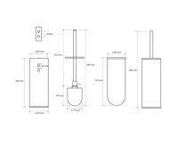 SAPHO X-STEEL WC štětka závěsná/na postavení, nerez mat (4)