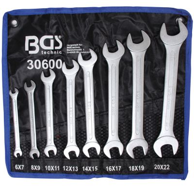 BGS Klíče ploché profi 6x7 - 20x22 mm, sada 8 dílů