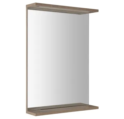 AQUALINE KORIN STRIP zrcadlo s LED osvětlením 50x70x12cm, dub platin