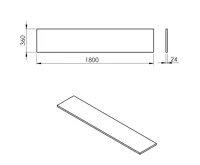 SAPHO PLATO deska Rockstone 1800x24x360mm, bílá mat (3)